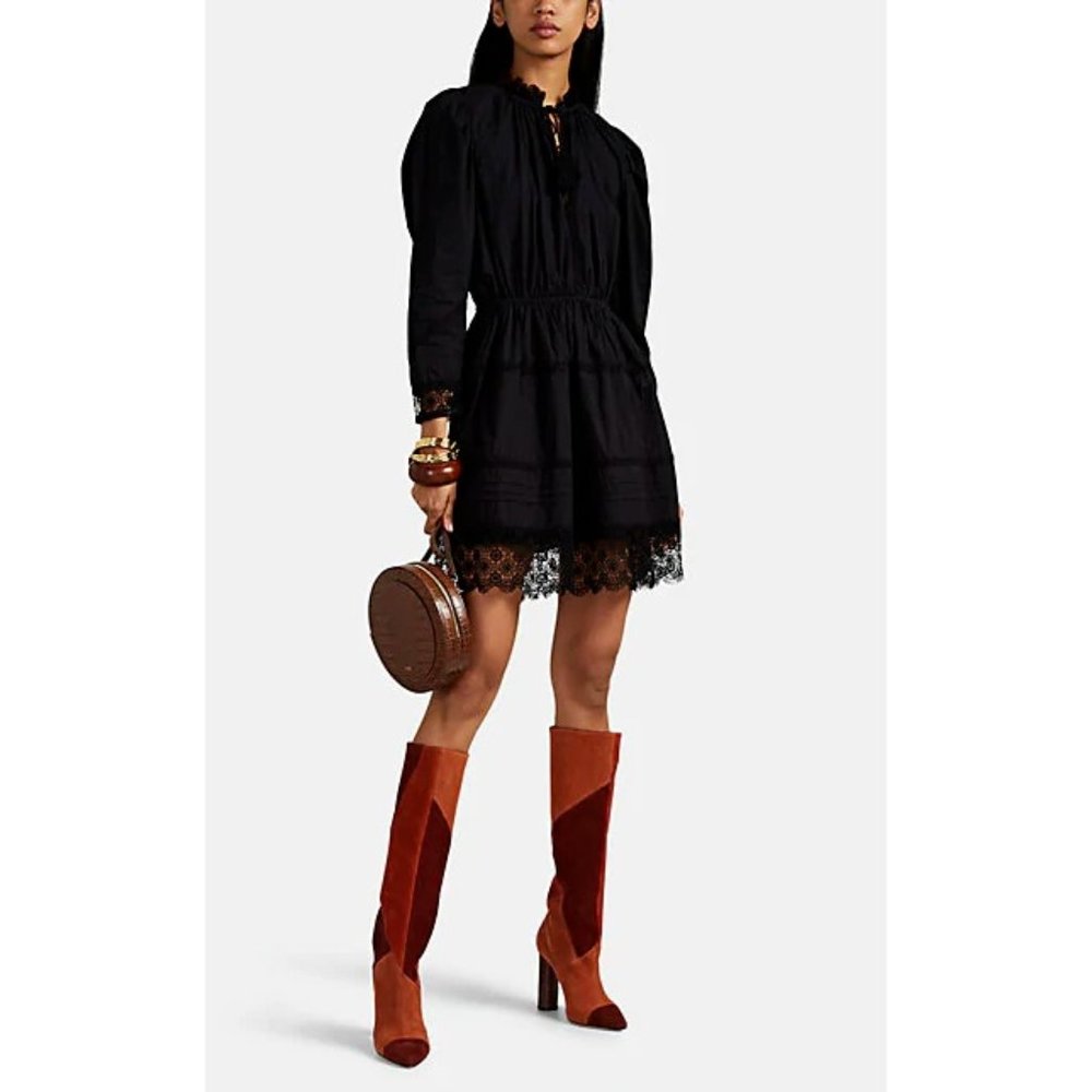 NWT NEW Ulla Johnson Black Helene eyelet dress 4